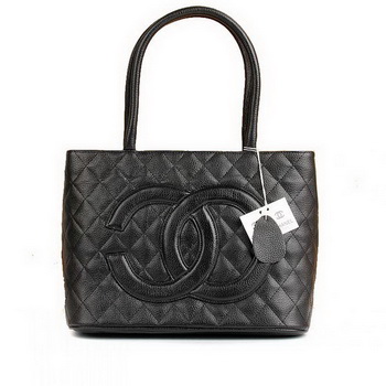 Replica Chanel Lambskin Leather Tote Bag 1804 Black On Sale